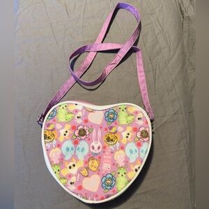 Heart-Shaped Pastel Kawaii Spooky Cute Crossbody Bag Alice in Wonderland